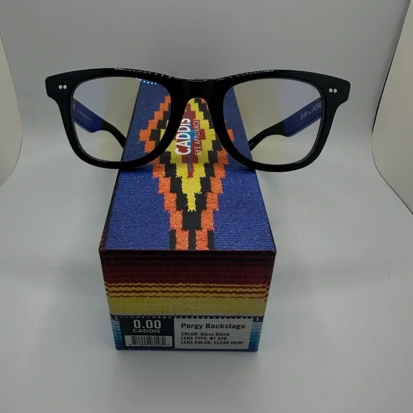 NWT CADDIS Readers - Porgy Backstage in Polished Black - 0.0x Magnification - Picture 8 of 8